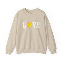Load image into Gallery viewer, "LOVE Pickleball" 1 - Yellow - Gildan 18000 Crewneck Sweatshirt