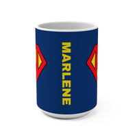 Load image into Gallery viewer, "RN Superhero Shield" 1 - Ceramic Mug 15oz - PERSONALIZED