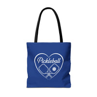 Load image into Gallery viewer, "Pickleball With Heart" 3 - Canvas Tote 18" x 18" - PERSONALIZED