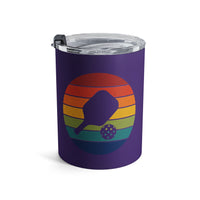 Load image into Gallery viewer, "Pickleball Paddle Ball Retro Circle" 2 - Tumbler 10oz - PERSONALIZED