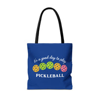 Load image into Gallery viewer, "It's A Good Day To Play Pickleball" 2 - Canvas Tote 18" x 18"