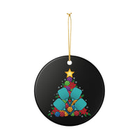 Load image into Gallery viewer, "Pickleball Christmas Tree" 2 - 3 Inch Ceramic Ornament Holiday Pickleball Gift