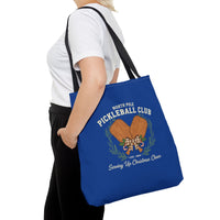 Load image into Gallery viewer, "North Pole Pickleball Club Serving Up Christmas Cheer" 3 - Canvas Tote 18" x 18"