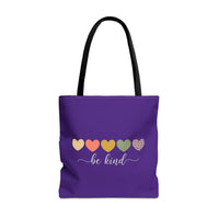 Load image into Gallery viewer, "Be Kind Hearts" 2 - Canvas Tote 18" x 18"
