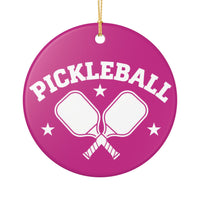 Load image into Gallery viewer, "Pickleball Crossed Paddles" 1 - 3 Inch Ceramic Ornament Pickleball Gift