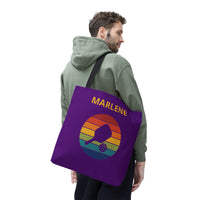 Load image into Gallery viewer, "Pickleball Paddle Ball Retro Circle" 2 - Canvas Tote 18" x 18" - PERSONALIZED