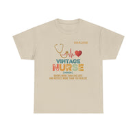 Load image into Gallery viewer, "Vintage Nurse" 1 - Gildan 5000 Heavy Cotton Tee - PERSONALIZED