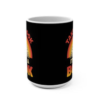Load image into Gallery viewer, "Take A Look. It’s In A Book." 15oz Ceramic Mug — Retro Open-Book Design | Gift for Readers &amp; Teachers | Printed On Demand