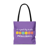 Load image into Gallery viewer, "It's A Good Day To Play Pickleball" 3 - Canvas Tote 18" x 18"