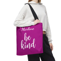 Load image into Gallery viewer, "Be Kind" 2 - Canvas Tote 18" x 18" - PERSONALIZED