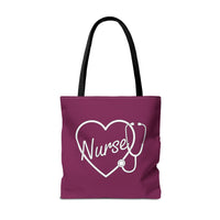 Load image into Gallery viewer, "Nurse Heart Stethoscope" 4 - 18" x 18" Canvas Tote - PERSONALIZED