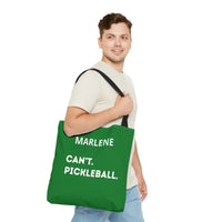 Load image into Gallery viewer, "Can't Pickleball" 2 - Canvas Tote 18" x 18" - PERSONALIZED