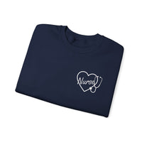 Load image into Gallery viewer, "Nurse Heart Stethoscope" 4b - Gildan 18000 Crewneck Sweatshirt