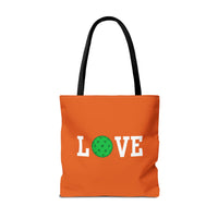 Load image into Gallery viewer, "LOVE Pickleball" 1 - Green - Canvas Tote 18" x 18" - PERSONALIZED