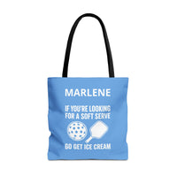Load image into Gallery viewer, "If You're Looking For A Soft Serve Go Get Ice Cream" 1 - Canvas Tote 18" x 18" - PERSONALIZED