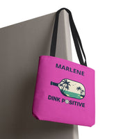 Load image into Gallery viewer, "Dink Positive" 3 - Canvas Tote 18" x 18" - PERSONALIZED