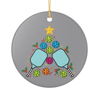 Load image into Gallery viewer, "Pickleball Christmas Tree" 4 - 3 Inch Ceramic Ornament