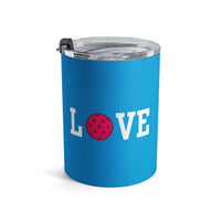 Load image into Gallery viewer, "Love Pickleball" 1 - Pink - Tumbler 10oz - PERSONALIZED