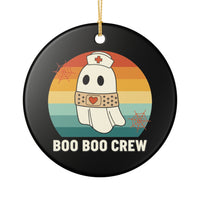 Load image into Gallery viewer, "Boo Boo Crew" Single‑Sided Ceramic Ornament 3 — Nurse Gift &amp; Stocking Stuffer | Printed On Demand