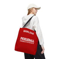 Load image into Gallery viewer, "Pickleball Keeping Women Out Of The Kitchen Since 1965" 1 - Canvas Tote 18" x 18" - PERSONALIZED