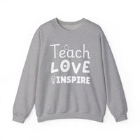 Load image into Gallery viewer, "Teach Love Inspire" 3 - Gildan 18000 Crewneck Sweatshirt