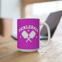 Load image into Gallery viewer, "Pickleball Crossed Paddles" 1 - Ceramic Mug 15oz - PERSONALIZED