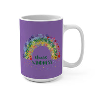 Load image into Gallery viewer, "Choose Kindness" 15oz Ceramic Mug 3 — Rainbow Floral Design | Printed On Demand | Teacher &amp; Everyday Gift