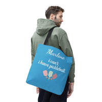 Load image into Gallery viewer, "Can't Pickleball" 4 - I Can't I Have Pickleball - Canvas Tote 18" x 18" - PERSONALIZED