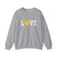 Load image into Gallery viewer, "LOVE Pickleball" 1 - Yellow - Gildan 18000 Crewneck Sweatshirt