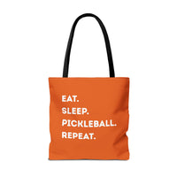Load image into Gallery viewer, "Eat Sleep Pickleball Repeat" 1 - Canvas Tote 18" x 18" - PERSONALIZED