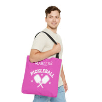 Load image into Gallery viewer, "Pickleball Crossed Paddles" 1 - Canvas Tote 18" x 18" - PERSONALIZED