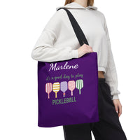 Load image into Gallery viewer, "It's A Good Day To Play Pickleball" 1 - Canvas Tote 18" x 18" - PERSONALIZED