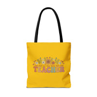 Load image into Gallery viewer, "Teacher. Teach Them. Love Them. Watch Them Grow." 3 - Canvas Tote 18" x 18" - PERSONALIZED
