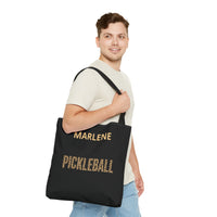 Load image into Gallery viewer, "Pickleball Leopard" 2 - Canvas Tote 18" x 18" - PERSONALIZED