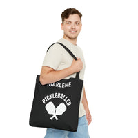 Load image into Gallery viewer, "Pickleballer" 1 - Canvas Tote 18" x 18" - PERSONALIZED