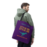 Load image into Gallery viewer, "Let's Eat Kids. Let's Eat, Kids." 1 - Canvas Tote 18" x 18" - PERSONALIZED