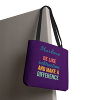 Load image into Gallery viewer, "Be Like Subtraction and Make a Difference" - Canvas Tote 18" x 18" - PERSONALIZED