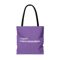 Load image into Gallery viewer, "Can't Pickleball" 1 - I Can't I Have Pickleball - Canvas Tote 18" x 18" - PERSONALIZED