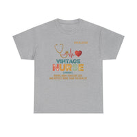 Load image into Gallery viewer, "Vintage Nurse" 1 - Gildan 5000 Heavy Cotton Tee - PERSONALIZED