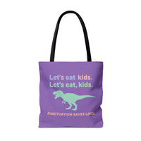 Load image into Gallery viewer, "Let's Eat Kids. Let's Eat, Kids." 2 - Canvas Tote 18" x 18"