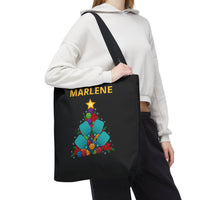 Load image into Gallery viewer, "Pickleball Christmas Tree" 2 - Canvas Tote 18" x 18" - PERSONALIZED