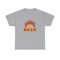 Load image into Gallery viewer, "Explore New Worlds READ" - Gildan 5000 Heavy Cotton Tee - PERSONALIZED