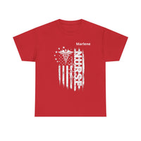 Load image into Gallery viewer, "Nurse Flag" 1 - Gildan 5000 Heavy Cotton Tee - PERSONALIZED