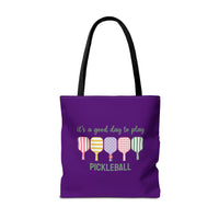 Load image into Gallery viewer, "It's A Good Day To Play Pickleball" 1 - Canvas Tote 18" x 18" - PERSONALIZED