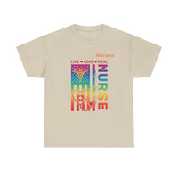 Load image into Gallery viewer, "Nurse Live Love Heal" 2 - Gildan 5000 Heavy Cotton Tee - PERSONALIZED