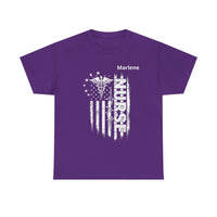 Load image into Gallery viewer, "Nurse Flag" 1 - Gildan 5000 Heavy Cotton Tee - PERSONALIZED