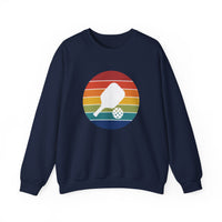 Load image into Gallery viewer, "Pickleball Paddle Ball Retro Circle" 1 - Gildan 18000 Crewneck Sweatshirt