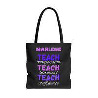 Load image into Gallery viewer, "Teach Compassion. Teach Kindness. Teach Confidence." 1 - Canvas Tote 18" x 18" - PERSONALIZED