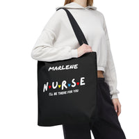 Load image into Gallery viewer, "Nurse I'll Be There For You" Friends - Canvas Tote 18" x 18" - PERSONALIZED