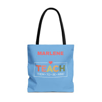 Load image into Gallery viewer, "Teach Them To Be Kind" 1 - Canvas Tote 18" x 18" - PERSONALIZED